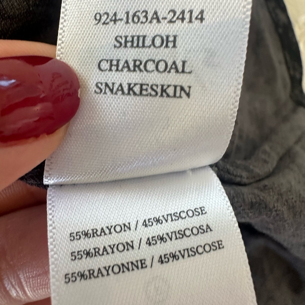 Rails Shiloh Charcoal Snakeskin V-neck Satin Midi Dress - Picture 15 of 15